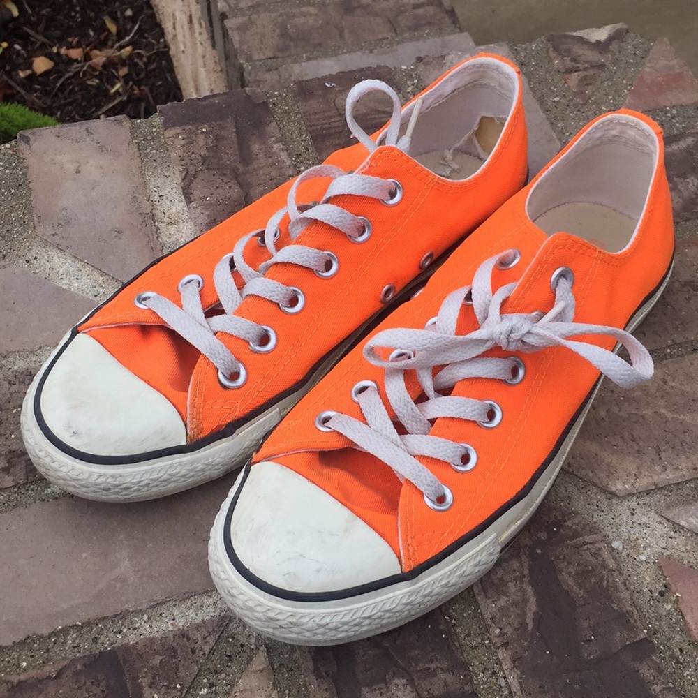 Neon orange Converse